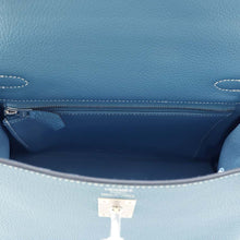 将图像加载到图库查看器中，HERMES Kelly Retourne New Blue Jean Togo Leather Size 25
