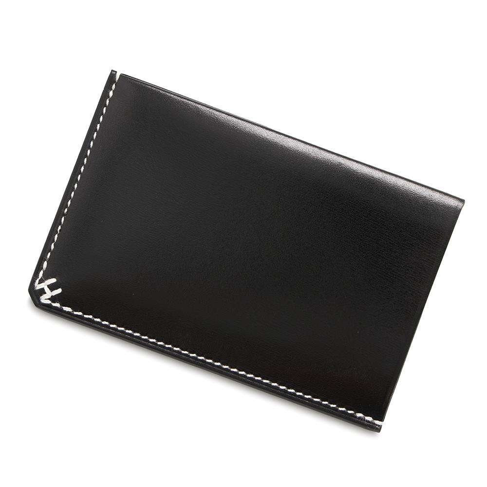 HERMES HSellier Card Case Black Box Calf Leather