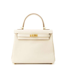 Load image into Gallery viewer, HERMES Kelly Retourne Craie Togo Leather Size 25
