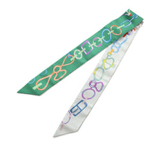 将图像加载到图库查看器中，HERMES Twilly Do Re Boucles Vert Vif/Blanc/Multicolor Silk100%
