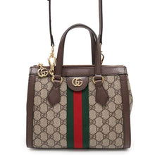 Load image into Gallery viewer, GUCCI OBDIA GG Supreme 2WAY Tote Bag Beige/Brown547551 PVC Leather Size Small
