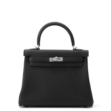 将图像加载到图库查看器中，HERMES Kelly Retourne Black Togo Leather Size 25
