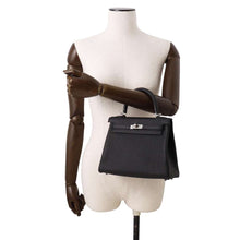 将图像加载到图库查看器中，HERMES Kelly Retourne Black Togo Leather Size 25
