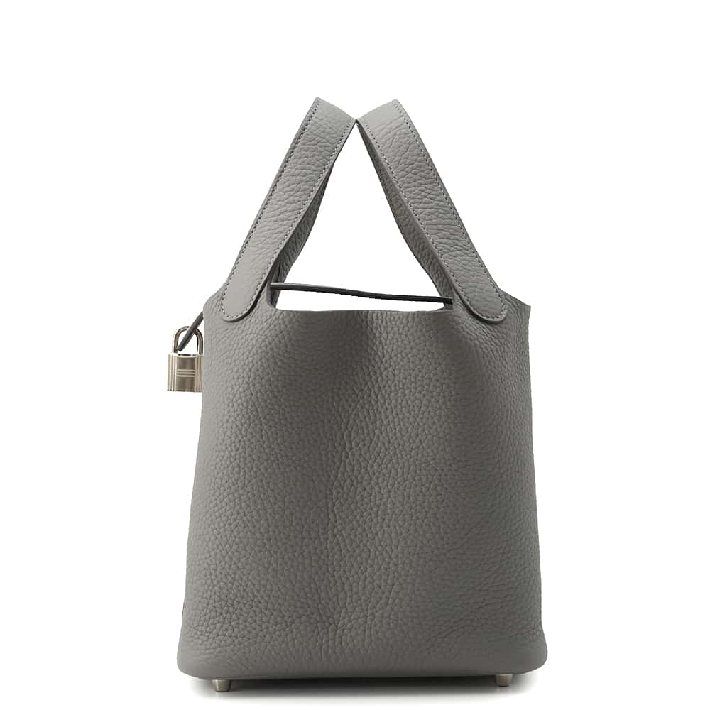 HERMES Picotin Lock Gris Meyer Taurillon Clemence Size PM