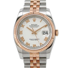 将图像加载到图库查看器中，ROLEX Datejust W36mm Stainless Steel K18PG White Dial116231
