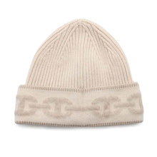 Load image into Gallery viewer, HERMES Heaven Beanie Knit Cap Size M Beige/Gray Cashmere99% Elastine1%
