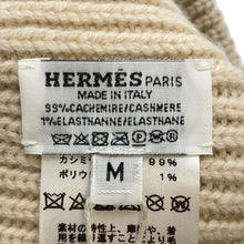 Load image into Gallery viewer, HERMES Heaven Beanie Knit Cap Size M Beige/Gray Cashmere99% Elastine1%
