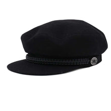 Load image into Gallery viewer, HERMES Deauville Cap Size 58 Black Cashmere100% Leather
