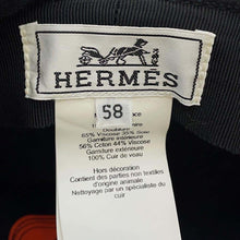 Load image into Gallery viewer, HERMES Deauville Cap Size 58 Black Cashmere100% Leather
