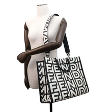 将图像加载到图库查看器中，FENDI Marc Jacobs collaboration Sunshine Tote Black/White8BH386 Leather Size Medium
