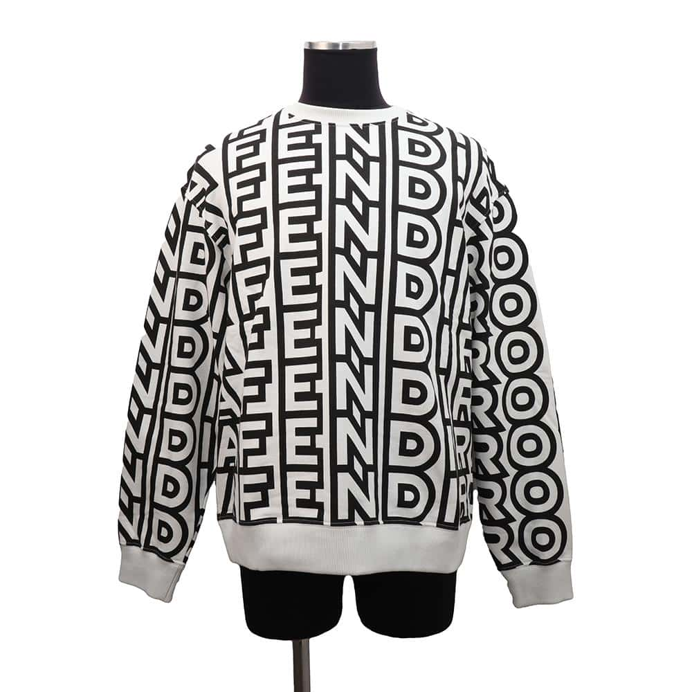 FENDI Marc Jacobs collaboration capsule two-tone long sleeve sweatshirt Size M White/BlackFY3938 Cotton100%