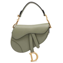 Load image into Gallery viewer, Dior Saddle bag Green Leather Size Mini
