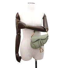 Load image into Gallery viewer, Dior Saddle bag Green Leather Size Mini
