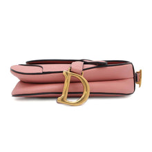 将图像加载到图库查看器中，Dior Saddle bag Pink Leather Size Mini
