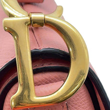 将图像加载到图库查看器中，Dior Saddle bag Pink Leather Size Mini
