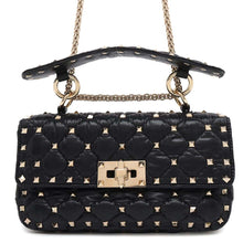 将图像加载到图库查看器中，Valentino Garavani Moncler Studded Chain Shoulder Bag BlackQW2B0122GJJ Nylon
