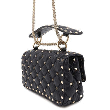 将图像加载到图库查看器中，Valentino Garavani Moncler Studded Chain Shoulder Bag BlackQW2B0122GJJ Nylon
