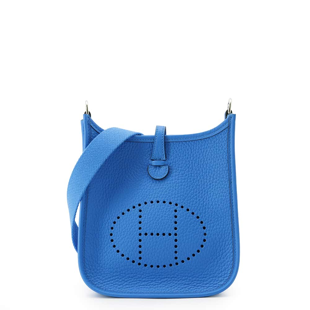 HERMES Evelyne Amazon Blue Hydra Taurillon Clemence Size TPM