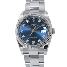 将图像加载到图库查看器中，ROLEX Datejust 36 W36mm Stainless Steel K18WG Bright Blue Dial126234G
