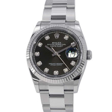 将图像加载到图库查看器中，ROLEX Datejust 36 W36mm Stainless Steel K18WG Bright Black Dial126234G
