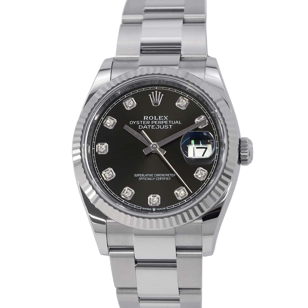 ROLEX Datejust 36 W36mm Stainless Steel K18WG Bright Black Dial126234G