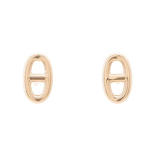 Load image into Gallery viewer, HERMES Chaine d&#39;Ancre Farandole Stud Earrings Size TPM 18K Pink Gold
