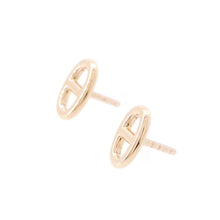 Load image into Gallery viewer, HERMES Chaine d&#39;Ancre Farandole Stud Earrings Size TPM 18K Pink Gold
