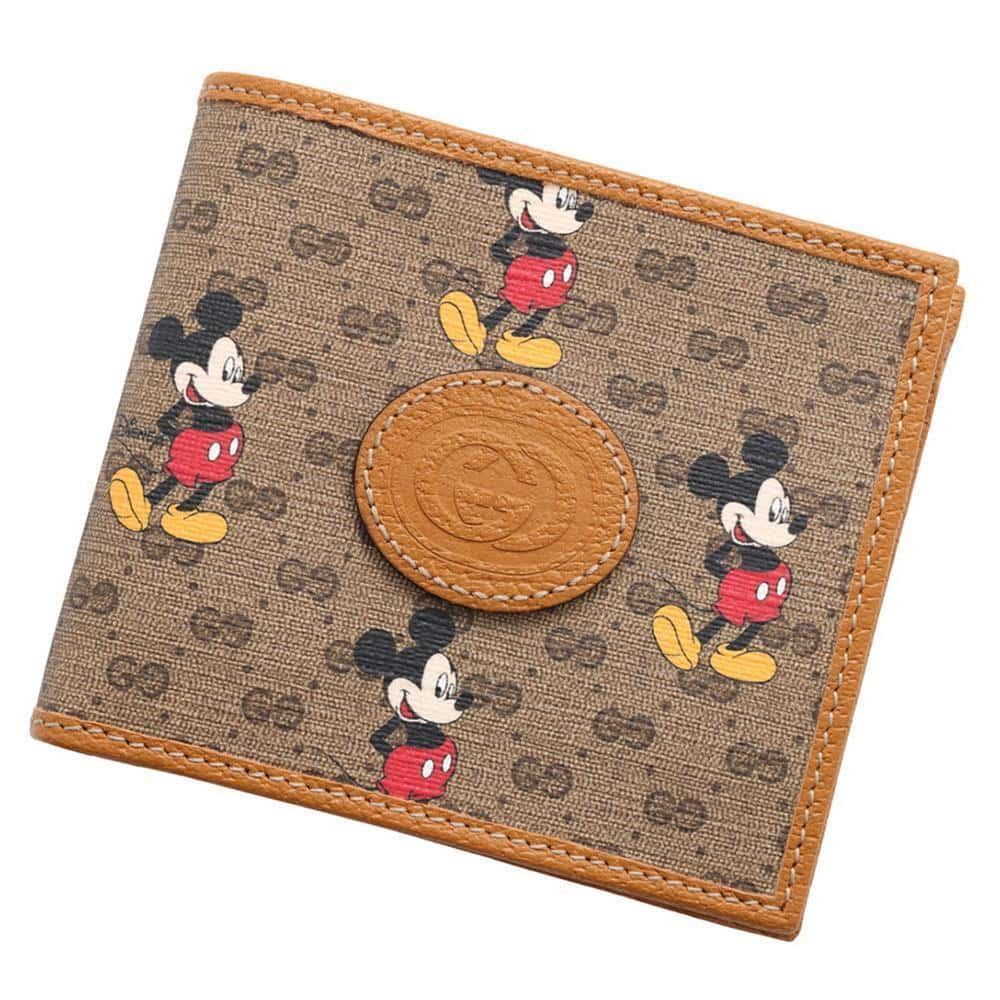 GUCCI Disney Collaboration Bi-Fold Wallet Brown602549 GG SupremeCanvas