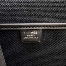 Load image into Gallery viewer, HERMES Etriviere Pocket Tote Bag Black Vache Hunter Leather Swift Leather Toile Goelan Size 35
