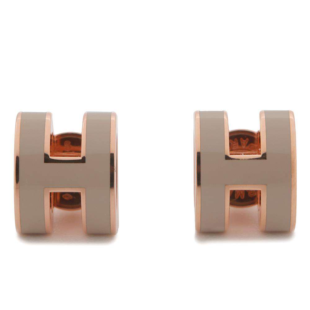 HERMES Pop Ash Earrings Size Mini Marong rasse Metal Lacquer