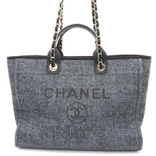 Load image into Gallery viewer, CHANEL Deauville Navy/BlackA66941 Straw Leather Size GM
