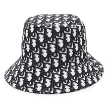 Load image into Gallery viewer, Dior Oblique Check Pattern Reversible Bucket Hat Size 56 Navy/White22VIC923I130 Polyester49% Cotton46% Polyurethane5%
