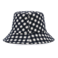 Load image into Gallery viewer, Dior Oblique Check Pattern Reversible Bucket Hat Size 56 Navy/White22VIC923I130 Polyester49% Cotton46% Polyurethane5%
