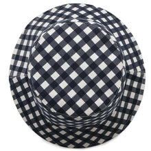 Load image into Gallery viewer, Dior Oblique Check Pattern Reversible Bucket Hat Size 56 Navy/White22VIC923I130 Polyester49% Cotton46% Polyurethane5%
