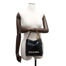 Load image into Gallery viewer, CHANEL CHANEL22 Handbag BlackAS3980 Shiny Calf Leather Size Mini
