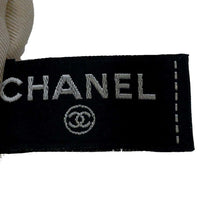 将图像加载到图库查看器中，CHANEL CC Logo Ribbon Motif Scrunchie Beige/White/NavyAA9376 Silk100%
