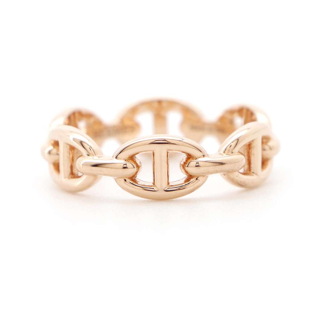 HERMES Chaine d'Ancre Anchene Ring Size PM/53/#13 18K Pink Gold