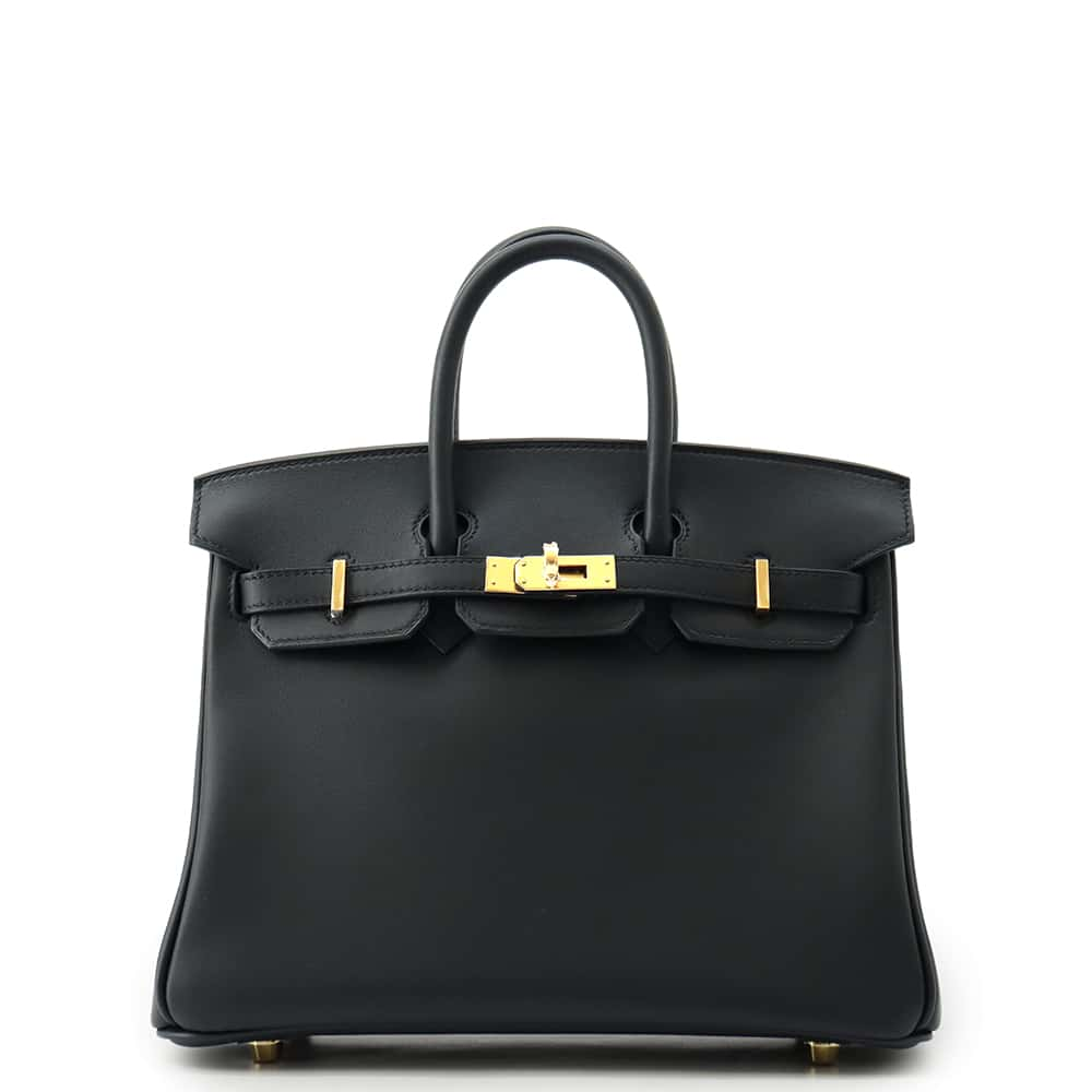 HERMES Birkin Black Swift Leather Size 25