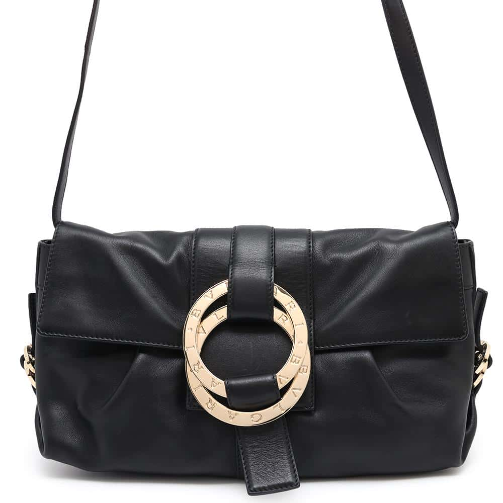 BVLGARI chandra shoulder bag Black Leather