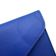 将图像加载到图库查看器中，Berluti Logo Clutch Bag Blue Leather
