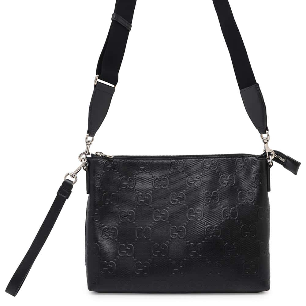 GUCCI Jumbo GG Shoulder Bag Black696009 Leather Size Medium