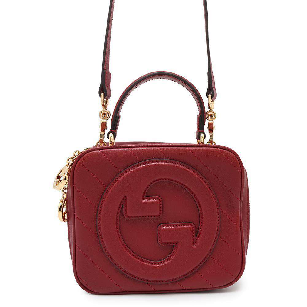 GUCCI Blondie Top Handle 2wayBag Red744434 Leather