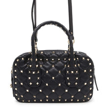 将图像加载到图库查看器中，Valentino Garavani Rock Studded 2way Mini Travel Bag Black Leather
