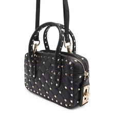 将图像加载到图库查看器中，Valentino Garavani Rock Studded 2way Mini Travel Bag Black Leather
