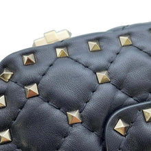 将图像加载到图库查看器中，Valentino Garavani Rock Studded 2way Mini Travel Bag Black Leather
