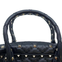 将图像加载到图库查看器中，Valentino Garavani Rock Studded 2way Mini Travel Bag Black Leather
