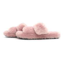 Load image into Gallery viewer, CELINE Triomphe Slide Sandals Pink Fur Size 36
