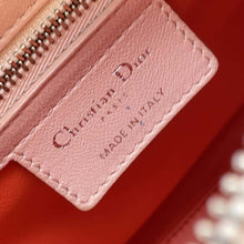 将图像加载到图库查看器中，Dior Lady Dior 2way Bag Pink/Orange Leather Size Medium
