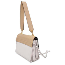 将图像加载到图库查看器中，Valentino Garavani V sling Shoulder Bag White/Beige/Red Leather
