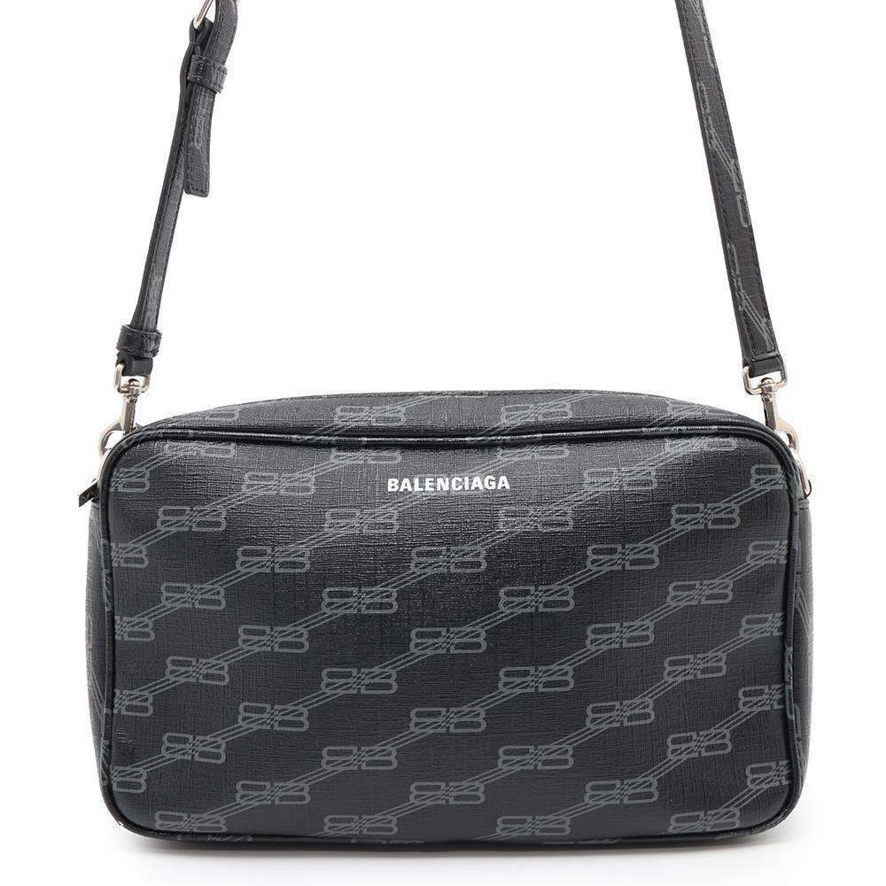 BALENCIAGA BBMonogram Shoulder Bag Black702723 PVC Size Medium